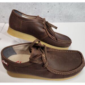 Clarks Stinson Lo Mens Beeswax Leather Shoes Size 8 M Brown